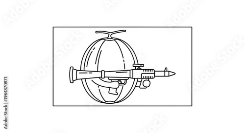 Rocket Launcher Aimed at Melon: Symbol of Conflict and Food Security
