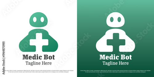 Health Technology logo design illustration vector. Modern medical technology silhouette. Clinic health icon symbol.