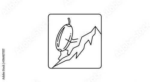 Olive Climbing Mountain Peak, Healthy Food Concept, Organic Product Journey