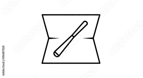 Open Brochure With Pen Icon, Vector Illustration