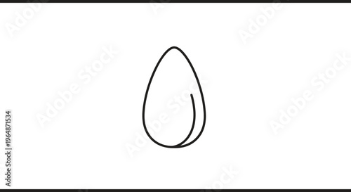 Minimalist Almond Seed Icon, Simple Line Art, Organic Food Symbol, Healthy Ingredient Graphic