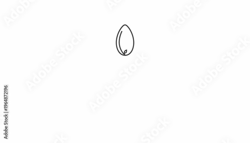 Minimalist single line drawing of an egg with a sprout, representing new life and growth.