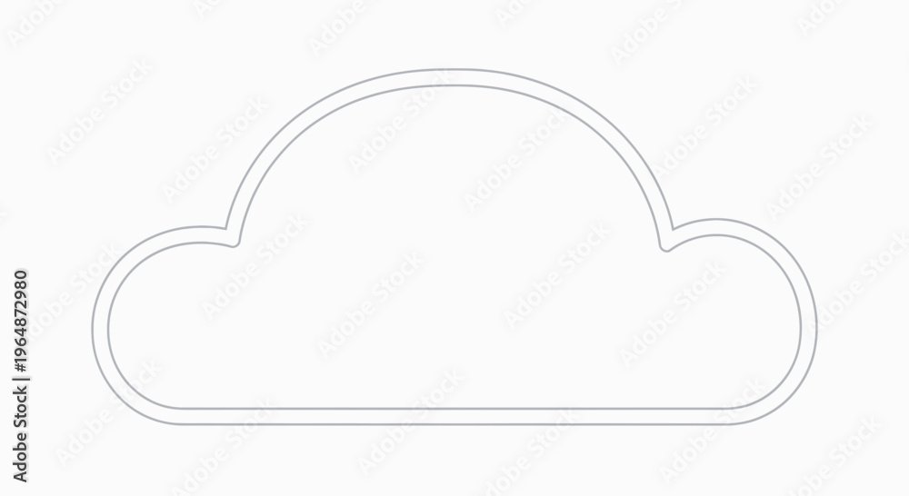 Fototapeta premium Minimalist Cloud Outline Icon, Simple Weather Symbol, Empty Space for Text
