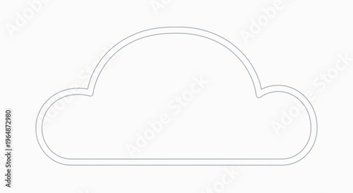 Minimalist Cloud Outline Icon, Simple Weather Symbol, Empty Space for Text