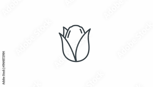 Minimalist Corn Cob Icon Line Art - Simple Agricultural Food Symbol