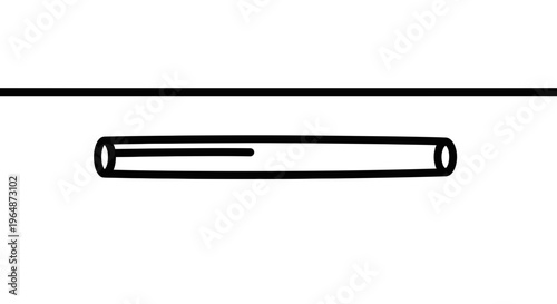 Minimalist Line Art: Abstract Tube or Pipe with Horizontal Line