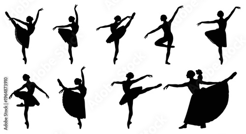 Ballet Dancers Silhouettes Collection: Graceful Poses