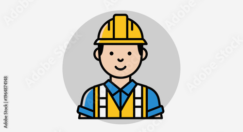 Construction Worker Icon - Flat Design