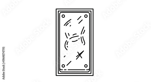 Minimalist line vector depicting a building entrance intercom or security access panel
