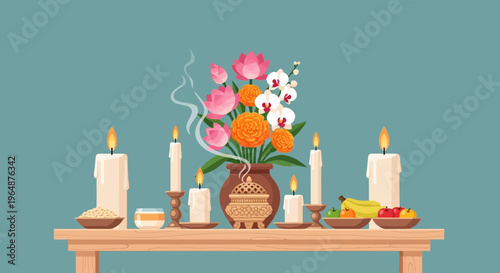 Colorful flowers in a vase centerpiece.