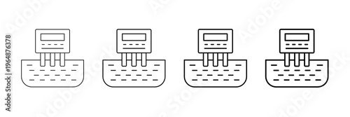 Soil Sensor Icons Vector Set In Different Stroke Line Style