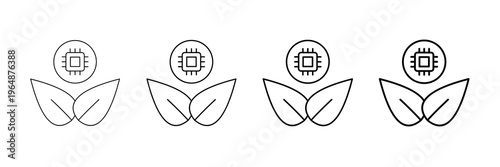 Ai Farming Icons Vector Set In Different Stroke Line Style