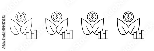 Crop Yield Icons Vector Set In Different Stroke Line Style