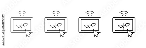 Precision Agriculture Icons Vector Set In Different Stroke Line Style