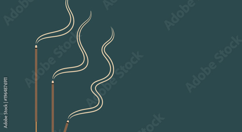 Incense sticks with smoke rising.