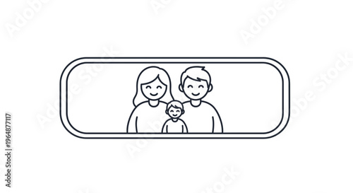 Minimalist family unit illustration showcasing happiness and togetherness in a modern design concept