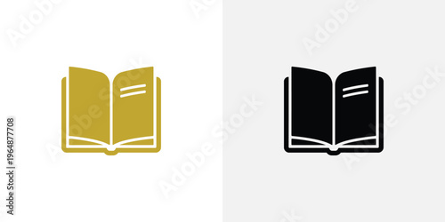 Open book in gold and black symbol book symbol gold book