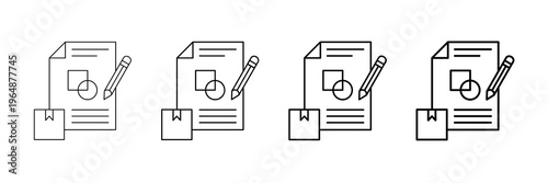 Logo Design Icons Vector Set In Different Stroke Line Style