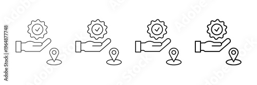 Brand Positioning Icons Vector Set In Different Stroke Line Style