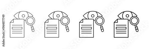 Visual Identity Icons Vector Set In Different Stroke Line Style