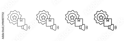 Brand Voice Icons Vector Set In Different Stroke Line Style