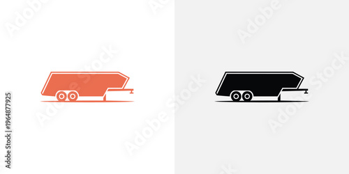 Orange and black trailer truck vehicle transportation