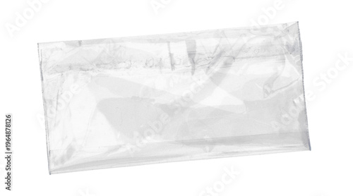Wrinkled plastic bag and package texture, isolated on transparent background