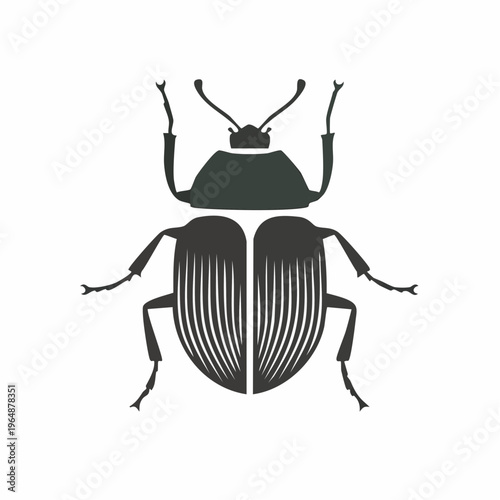 Black beetle insect silhouette vector icon