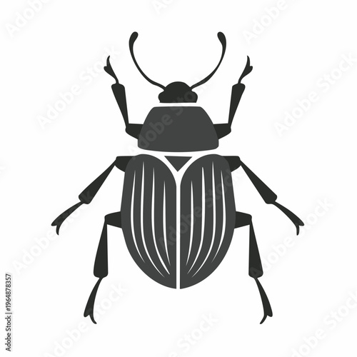 Black beetle silhouette vector illustration isolated on white background for nature and entomology graphic design