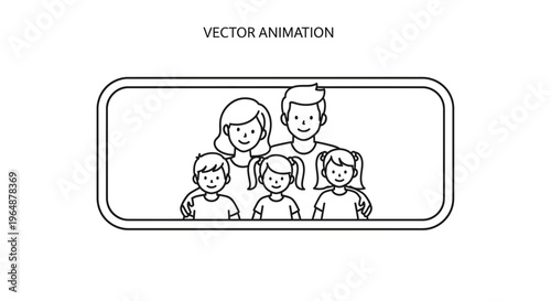 A cheerful family portrait featuring parents and their three happy children smiling together