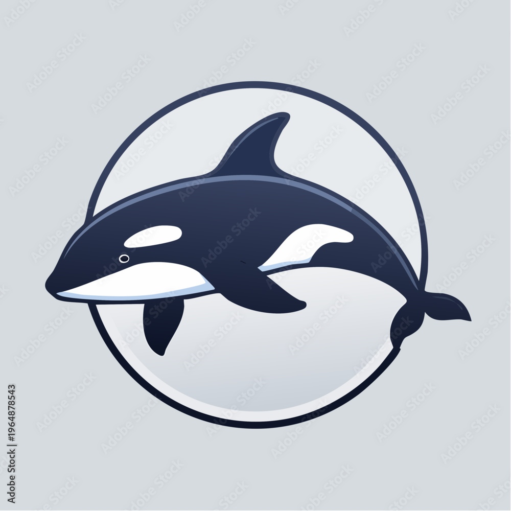 Obraz premium Orca whale graphic design in circular frame vector