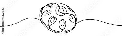 Minimal continuous line vector illustration of a handpan drum isolated on transparent background. Elegant single line design suitable for music concepts, icons, logos, and modern branding