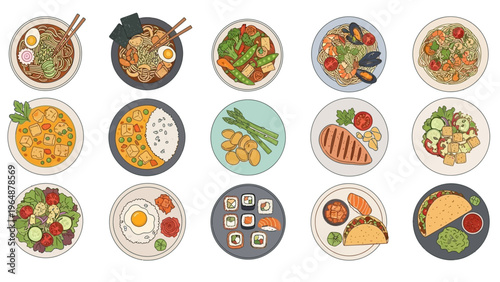 Diverse Selection of Delicious Meals and Dishes from Around the World