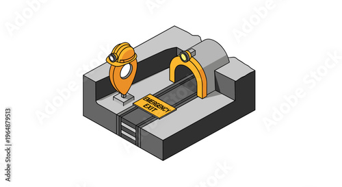 Isometric illustration of a magnetic field sensor detecting a magnetic strip.