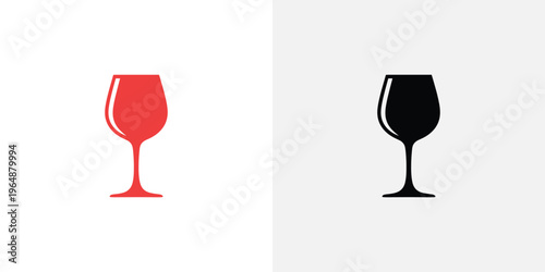 Red and black glasses on white and gray background