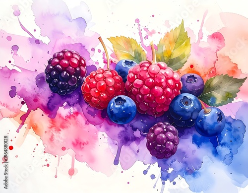 berries in water splash