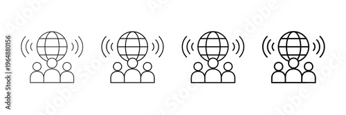 Civic Awareness Icons Vector Set In Different Stroke Line Style