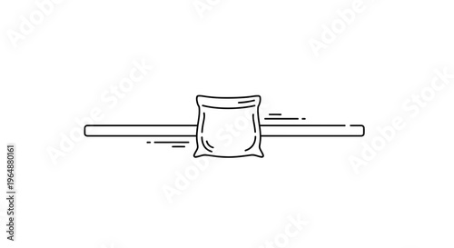 Streamlined outline icon of a moving package for delivery or product transition concepts
