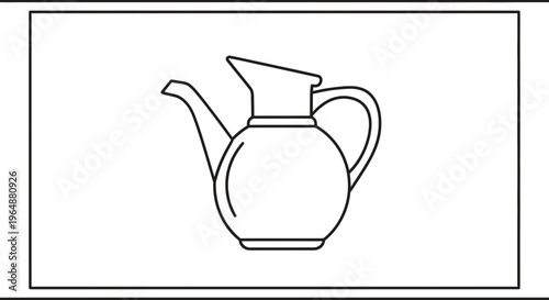 Simple elegant line art illustration of a liquid serving pitcher perfect for various uses