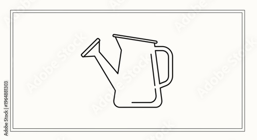 Essential garden watering can simple line art icon illustration for plant care and cultivation