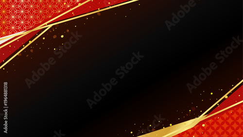 和風の対角ラインの黒背景のコピースペース背景