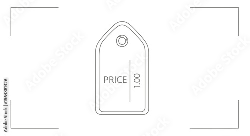 Minimalist price tag icon illustrating retail cost indication and consumer product value design