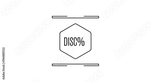 Stylish geometric sale badge with discount percentage icon for modern promotions and offers