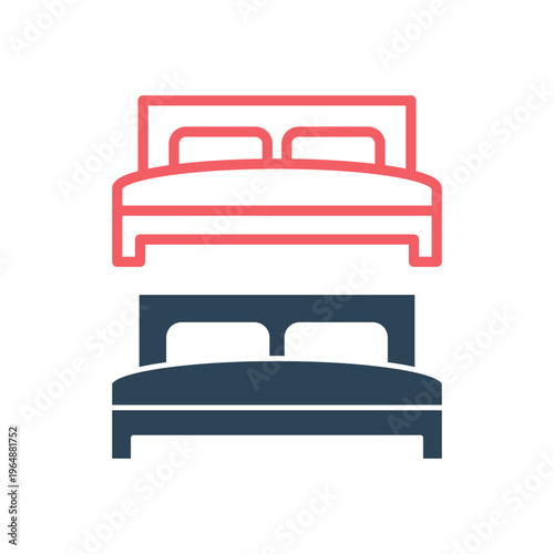 Bed icons set Vector illustration.