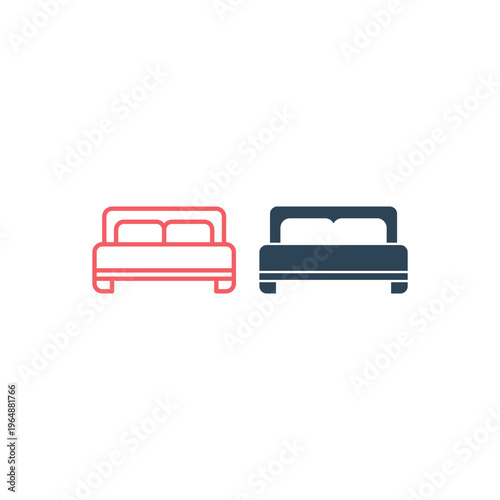 Bed icons set Vector illustration.