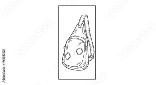Stylish minimalist sketch of a versatile single-shoulder sling bag for daily adventures and