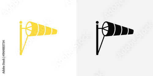 Yellow and black megaphone on white and gray background