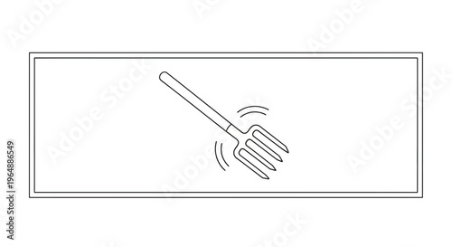 Minimalist vector illustration of a vibrating dining fork on a clean white background