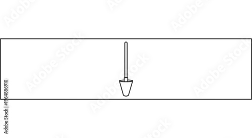 Minimalist outline icon of a household toilet cleaning brush tool on a white background