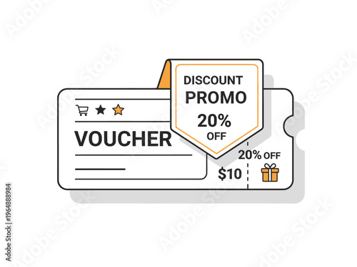 Discount Voucher With 20% Off Promo Tag Attached To It